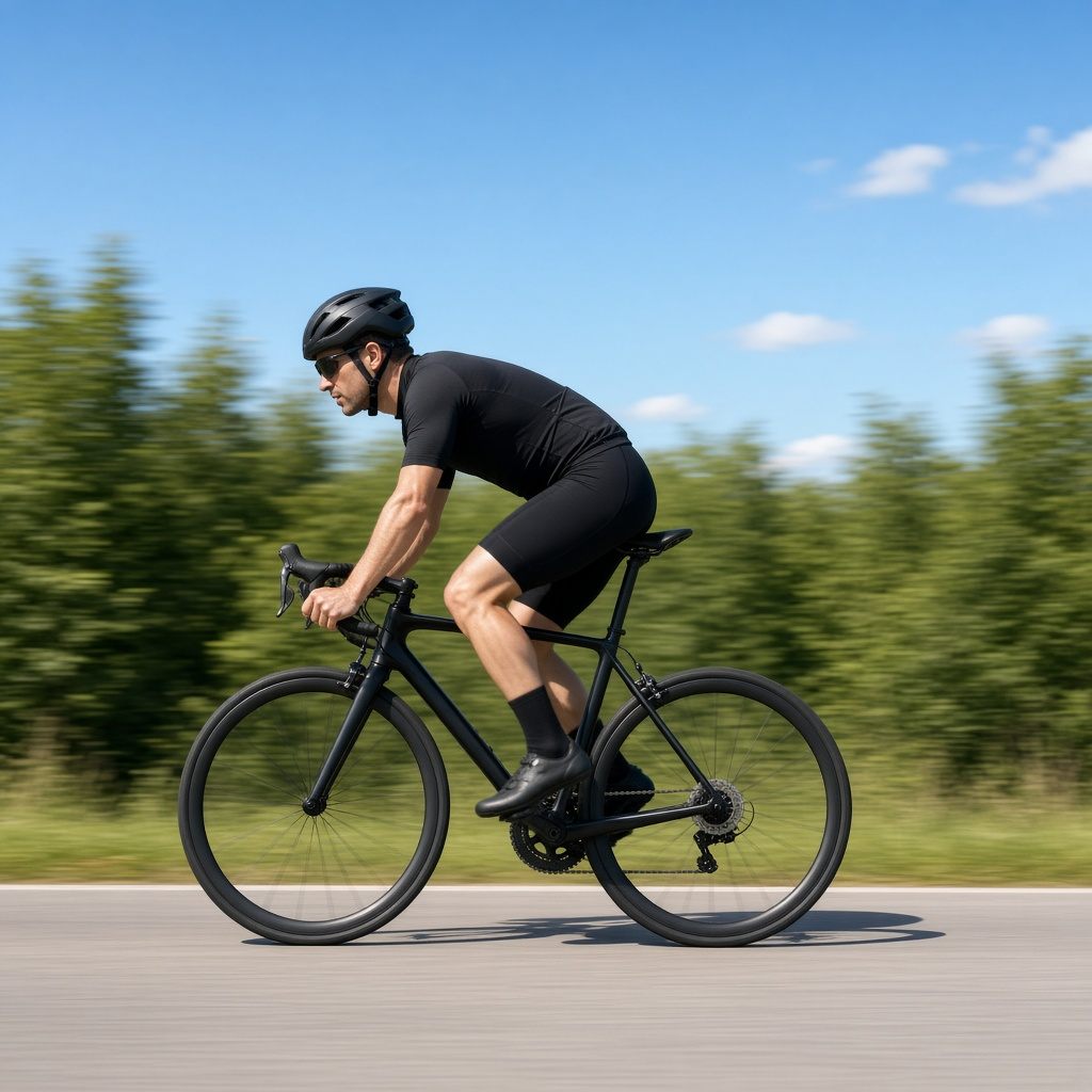 Person på racercykel udendørs