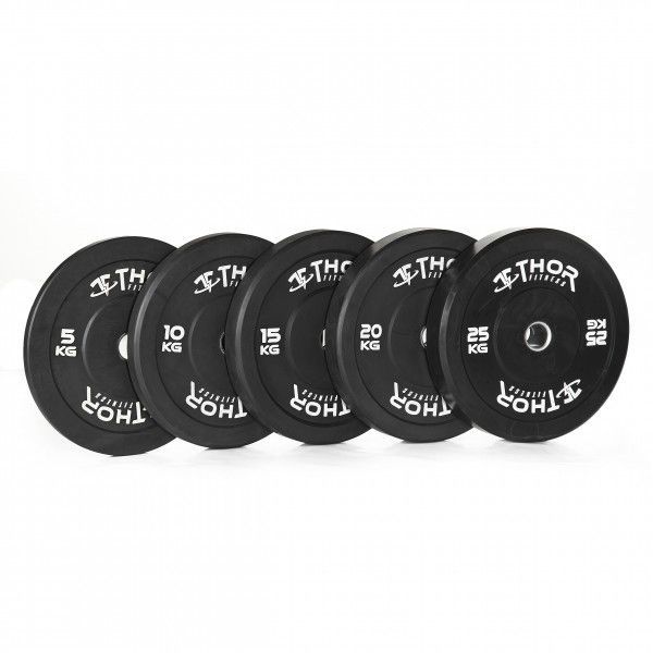 Thor Fitness Sorte Bumper Vægtskiver 10kg / 50mm (1 stk) hos ActiveNordic