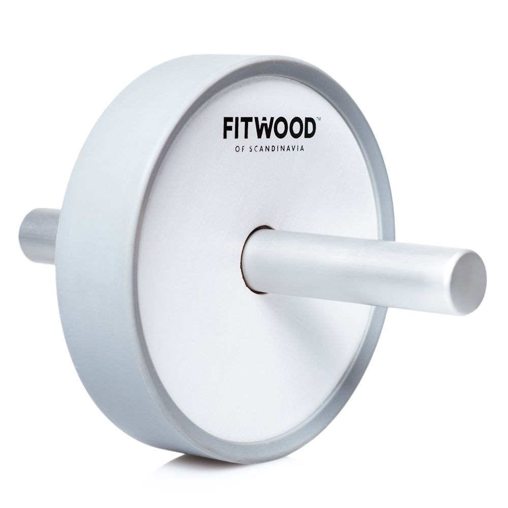 FitWood KIVI Ab Wheel - Hvid Træ / Grå Alu. Håndtag / Grå Ring hos ActiveNordic