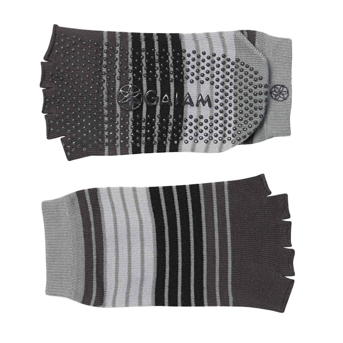 Gaiam Tåløse No-Slip Yoga Strømper Grey – Yogasokker & Handsker, billede 2 hos ActiveNordic