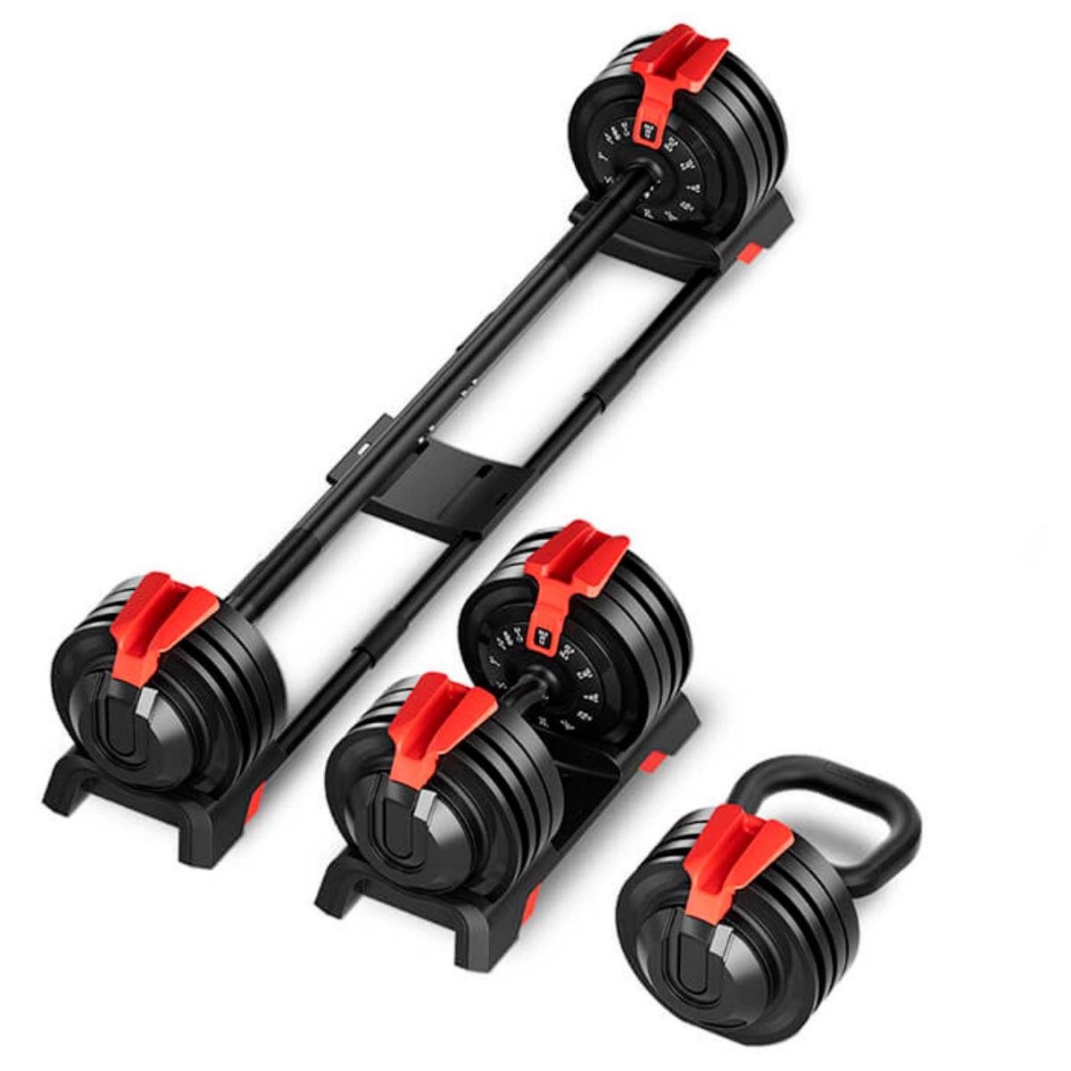 Odin Justerbar Håndvægt 24kg 3 i 1 Sæt (Inkl. Vægtstang og Kettlebell) – Vægtstangssæt hos ActiveNordic