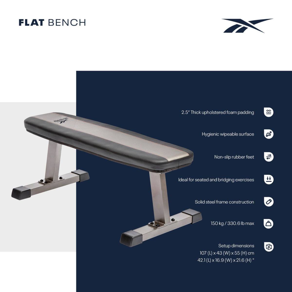 Reebok Flat Bench Flad Træningsbænk, billede 8 hos ActiveNordic