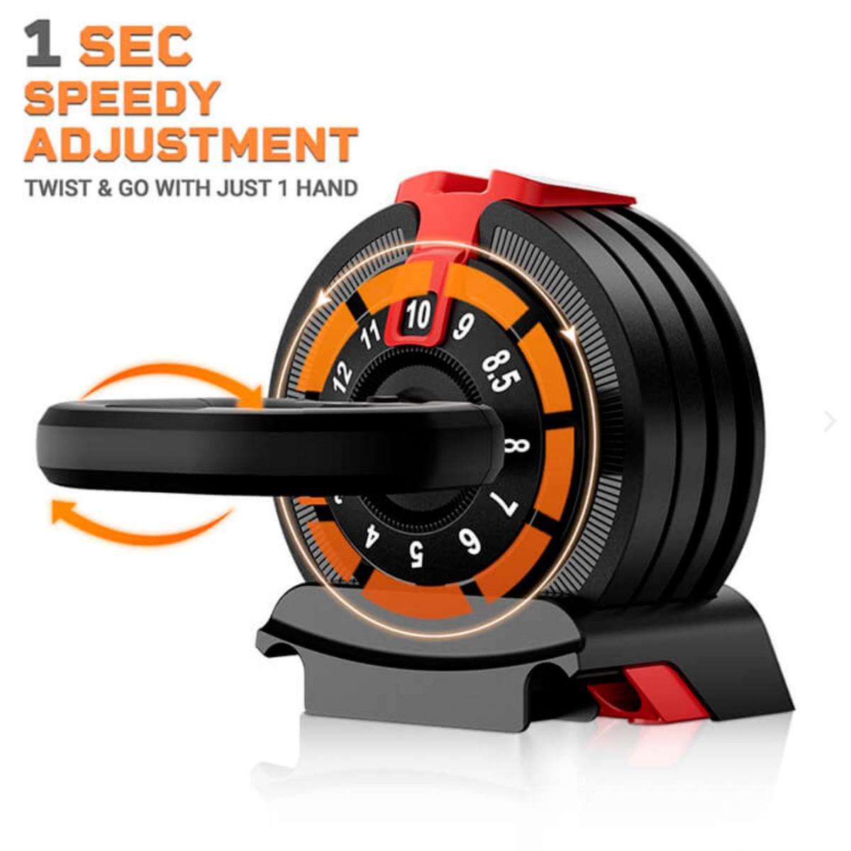 Odin Justerbar Kettlebell 12kg (12 Kettlebells i én), billede 6 hos ActiveNordic