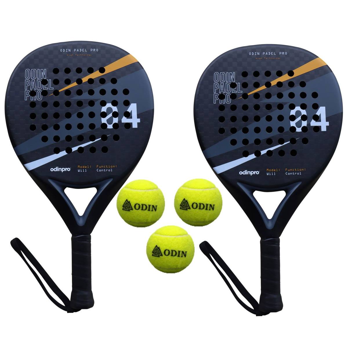 Odin Padel PAKKETILBUD (Odin Padel Will Control 12K Expert + Odin Padel Bolde - 3 stk.) – Padel Tennis hos ActiveNordic