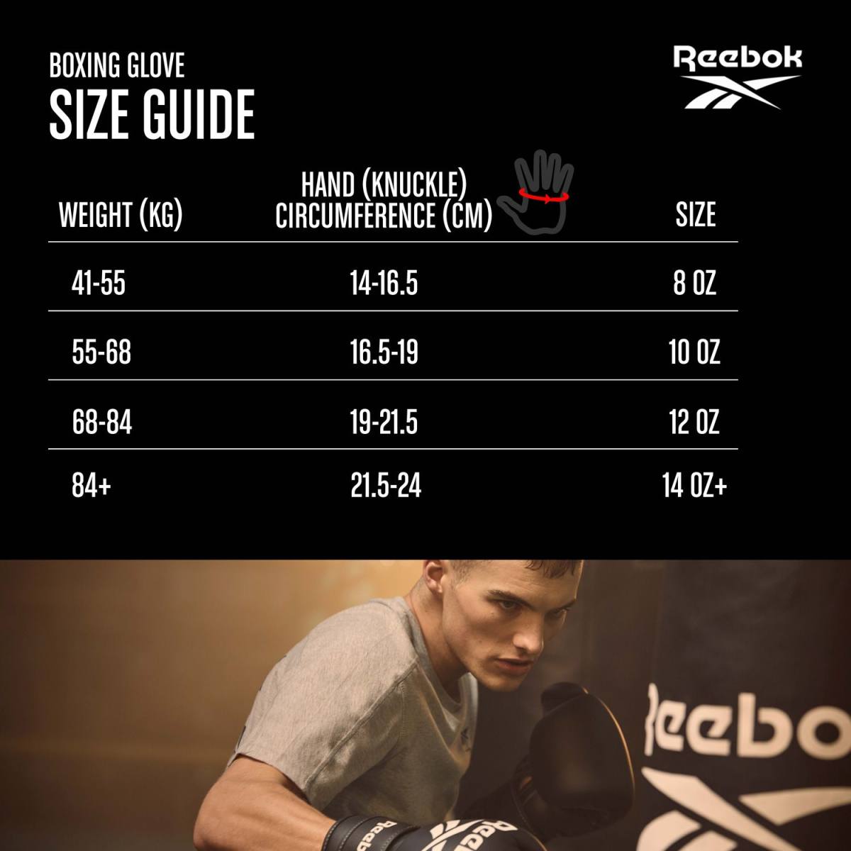 Reebok Boksehandsker - Guld/Sort 12 oz – Kampsport, billede 2 hos ActiveNordic
