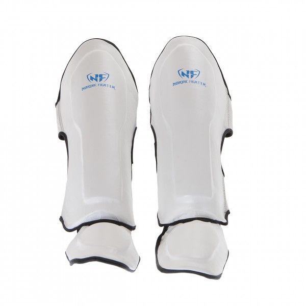 Nordic Fighter Shin Guards Instep Type 1 Benskinne Hvid Læder Medium – Kampsport hos ActiveNordic