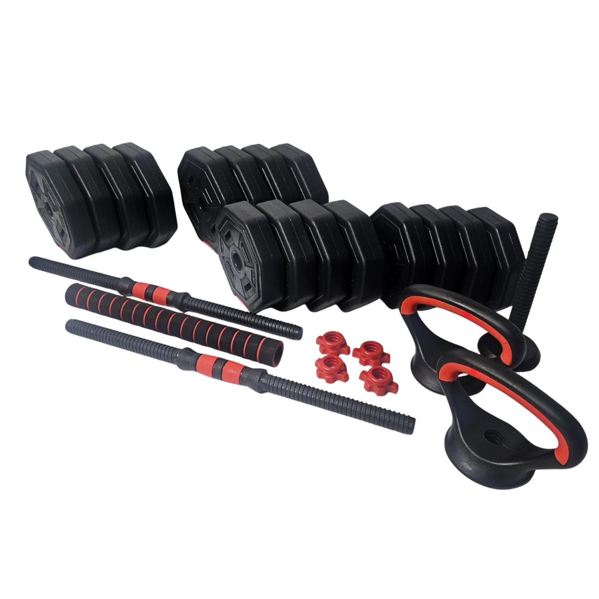 Odin Basic Justerbare Håndvægte 40kg 3 i 1 Sæt (Inkl. Vægtstang og Kettlebell) – Vægtstangssæt hos ActiveNordic