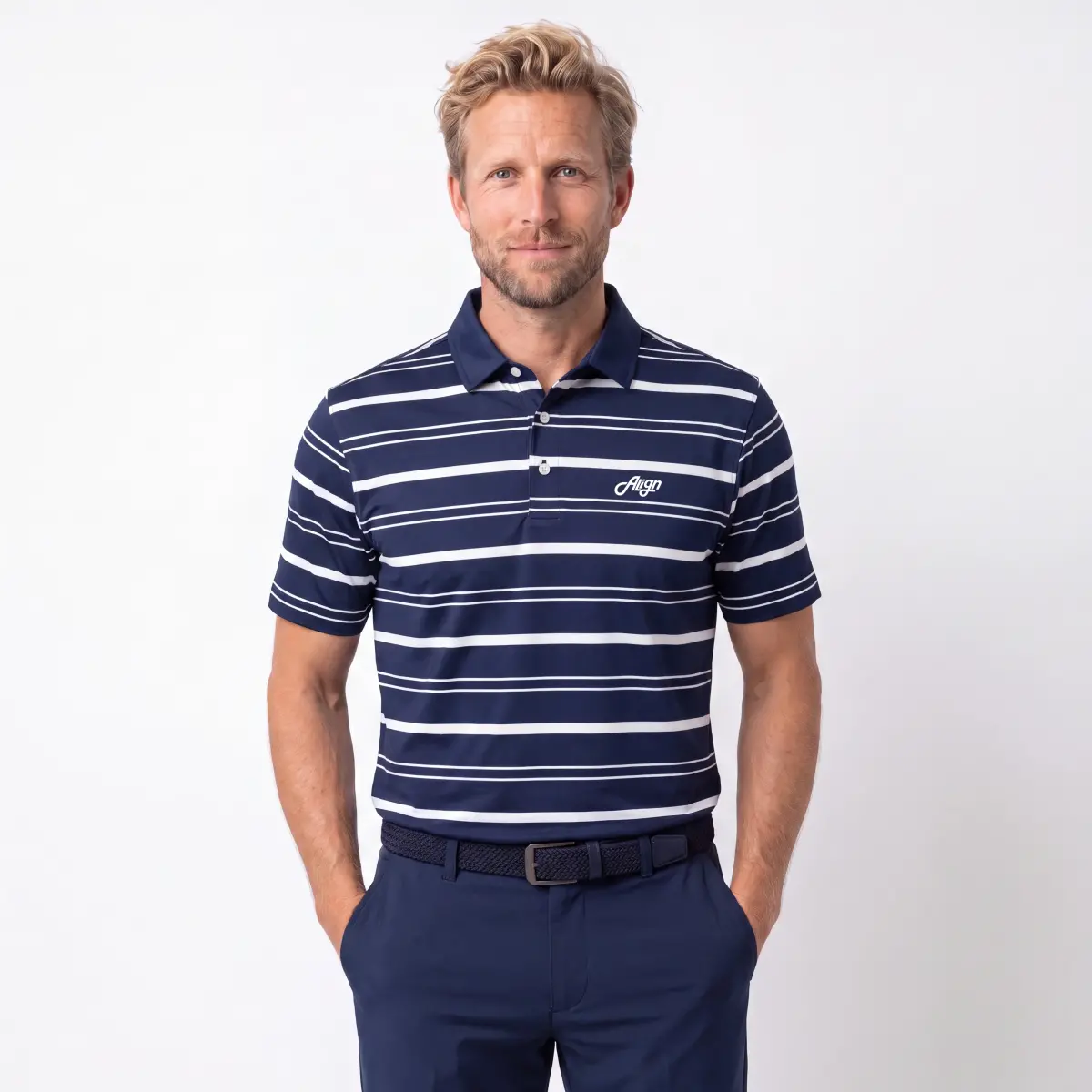 Noah Stripe Polo - Blå
