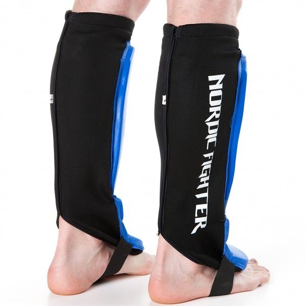 Nordic Fighter Grappling Shin Guards Instep Benskinne Ægte Læder Blå X-large – Kampsport, billede 3 hos ActiveNordic