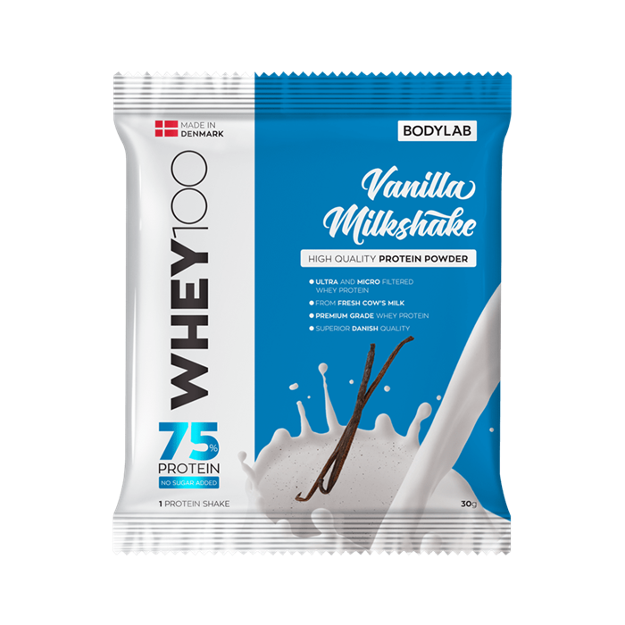 BodyLab Sample Whey 100 Vanilje Milkshake (1 x 30 gram) – Protein & shakes hos ActiveNordic