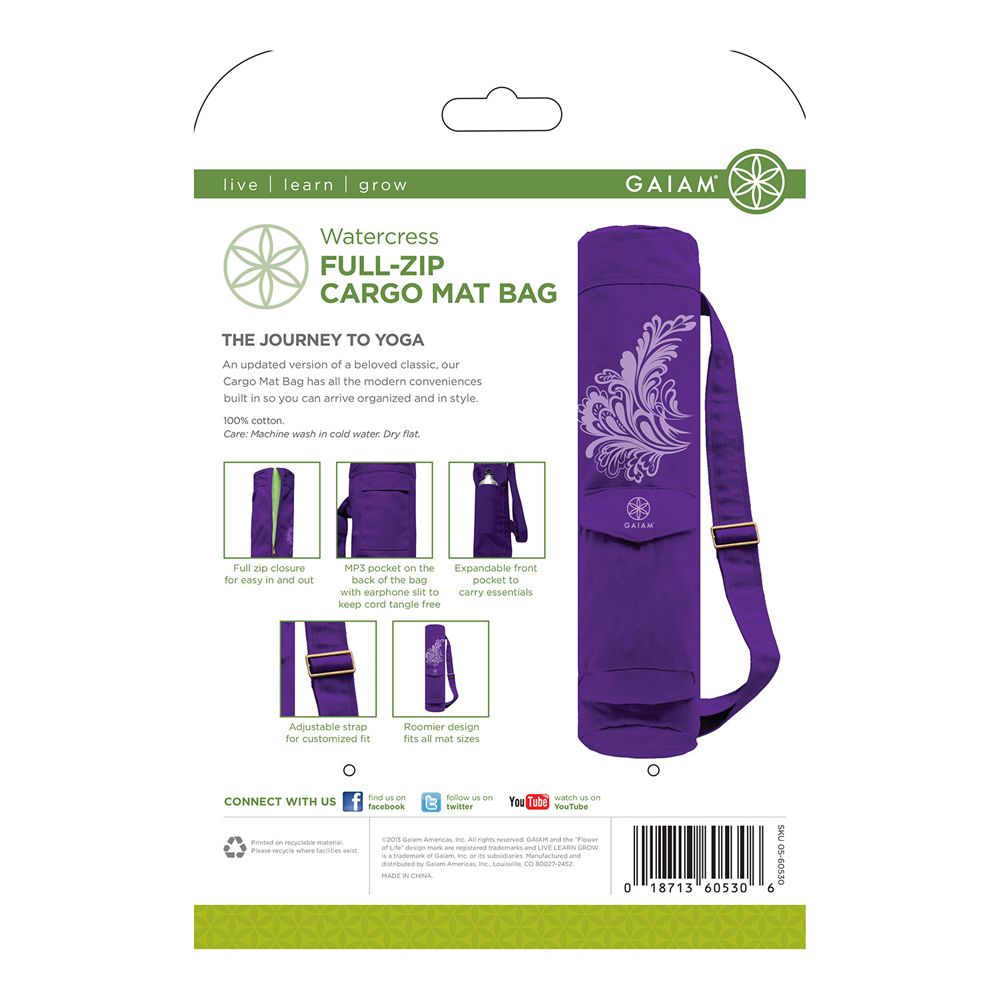 Gaiam Watercress Yoga Taske – Yogamåtter & Tilbehør, billede 5 hos ActiveNordic