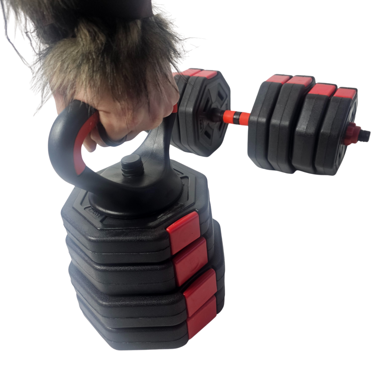 Odin Basic Justerbare Håndvægte 40kg 3 i 1 Sæt (Inkl. Vægtstang og Kettlebell) – Vægtstangssæt, billede 7 hos ActiveNordic