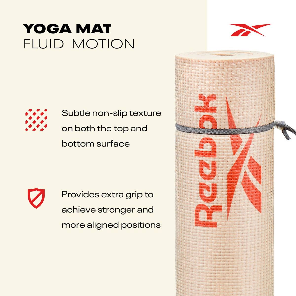 Reebok Yogamåtte - 4mm - Fluid Motion – Yogamåtter & Tilbehør, billede 2 hos ActiveNordic
