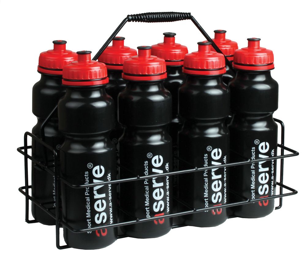Aserve Flaskeholder Metal (Inkl. 8 Flasker) – Håndbold hos ActiveNordic