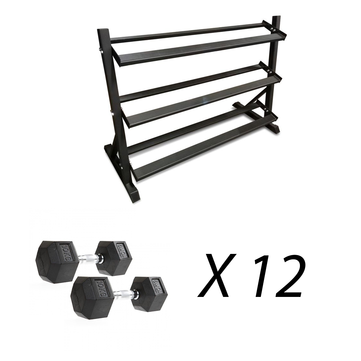 Odin Rack Bænk til Hex Håndvægte Inkl Håndvægte (165kg) hos ActiveNordic