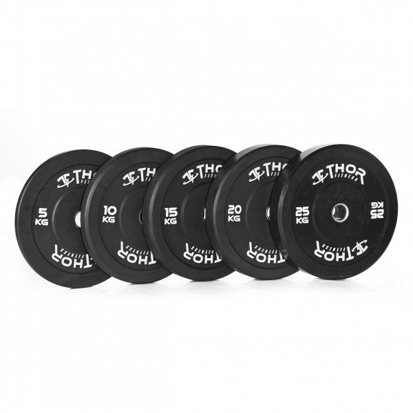 Thor Fitness Sorte Bumper Vægtskiver 15kg / 50mm (1 stk) hos ActiveNordic