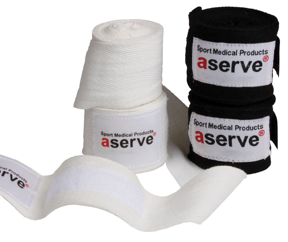 Aserve Hand Wraps Boksebandage Sort – Kampsport hos ActiveNordic