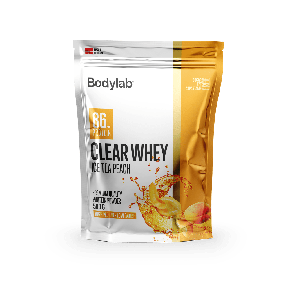 BodyLab Clear Whey Ice Tea Peach Proteinpulver (500g) – Protein & shakes hos ActiveNordic