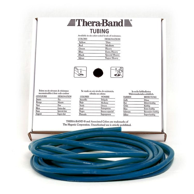 Thera-Band Tubing Level 4 Ekstra Hård Træningselastik Blå 30,5m hos ActiveNordic
