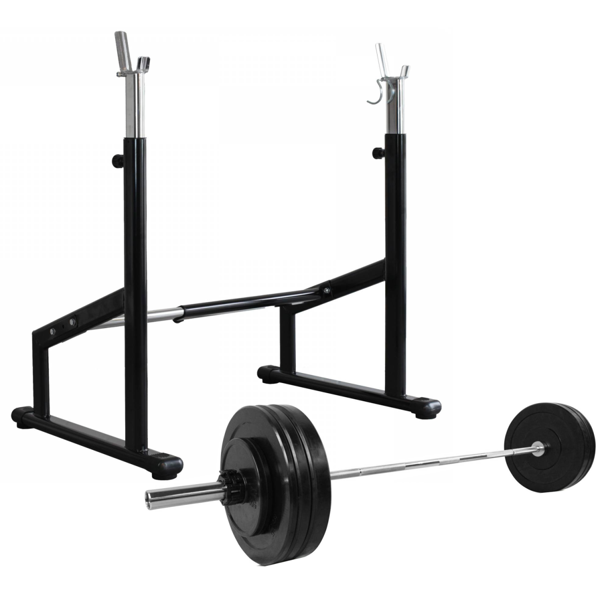 Odin Semi Pro Squat Rack + Vægte & Vægtstang (100kg) – Vægtstangssæt hos ActiveNordic