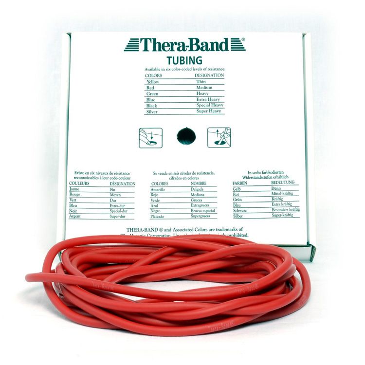 Thera-Band Tubing Level 2 Medium Træningselastik Rød 30,5m hos ActiveNordic