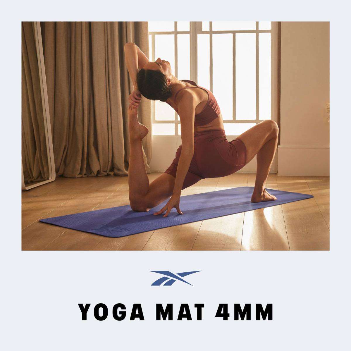 Reebok Yogamåtte - 4mm - Step Purple – Yogamåtter & Tilbehør, billede 2 hos ActiveNordic