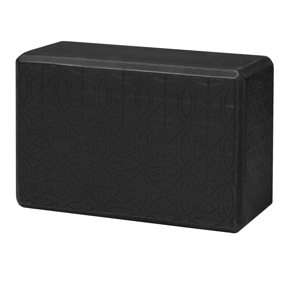 Gaiam Embossed Yogablok Sort – Yogaudstyr & Redskaber hos ActiveNordic