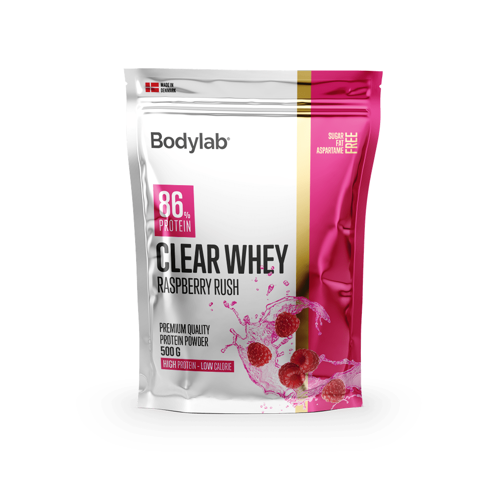BodyLab Clear Whey Rasberry Rush Proteinpulver (500g) – Protein & shakes hos ActiveNordic