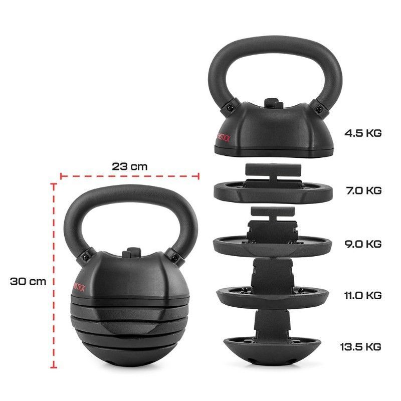 Gymstick Quick-Lock Justerbar Kettlebell 13,5kg, billede 7 hos ActiveNordic