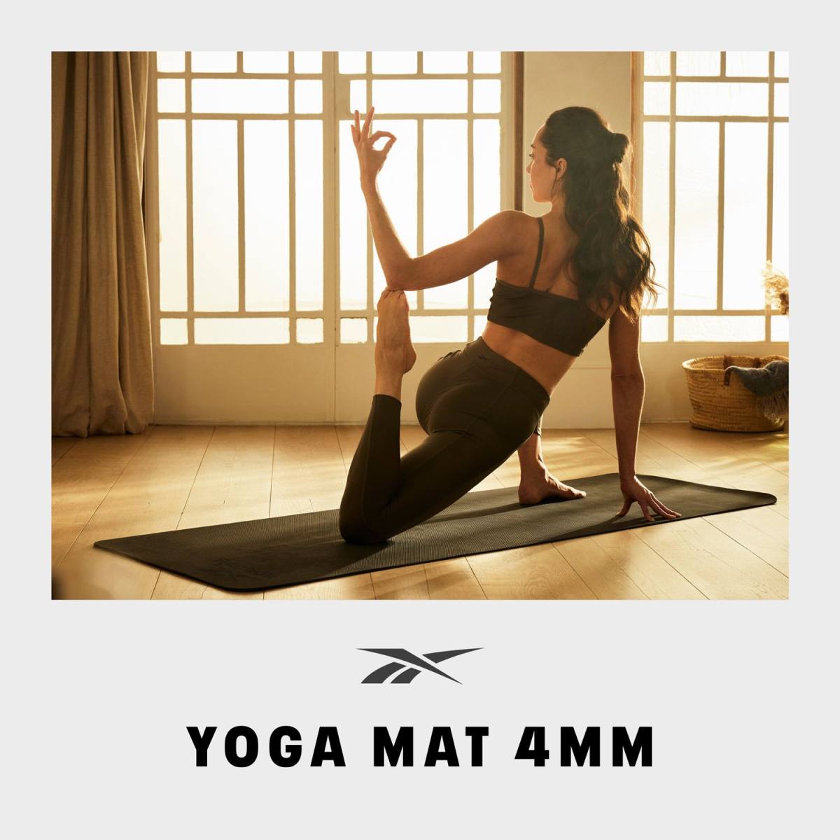 Reebok Yogamåtte - 4mm - Black – Yogamåtter & Tilbehør, billede 2 hos ActiveNordic