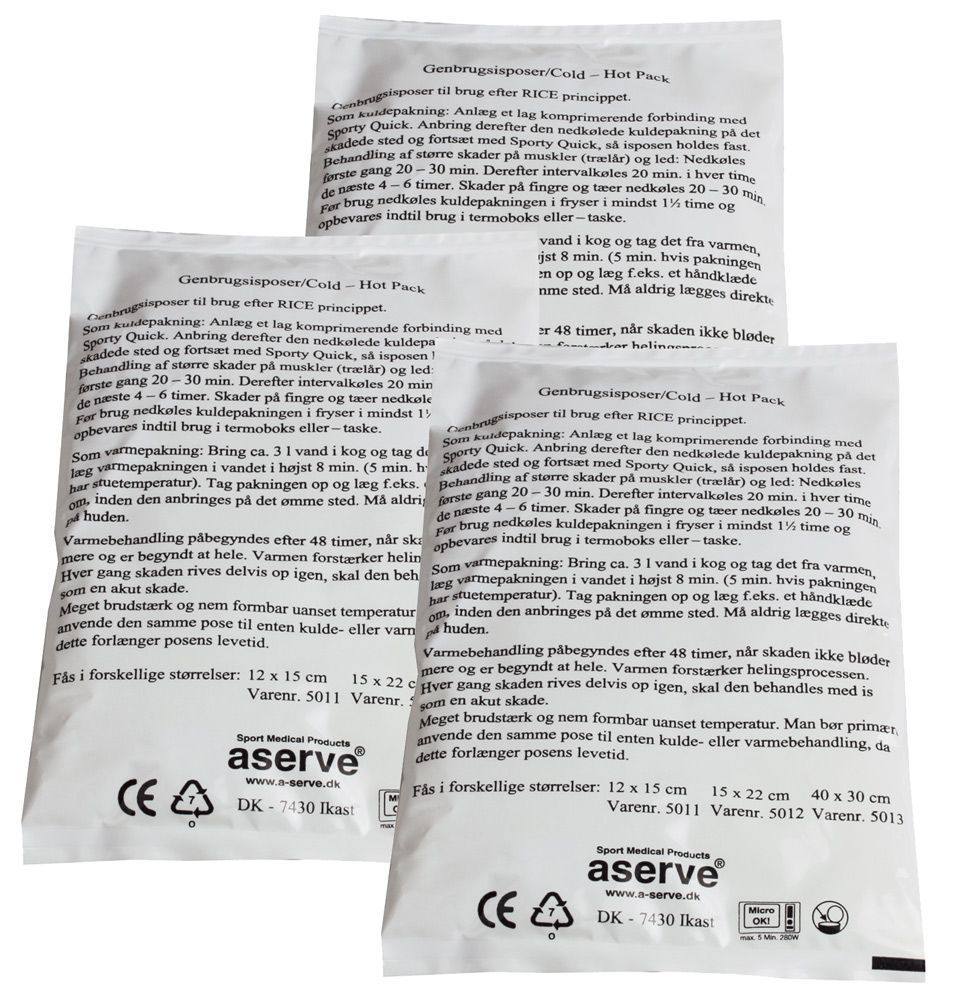 Aserve Kulde- & Varmeposer 15x22cm – Skadebehandling hos ActiveNordic