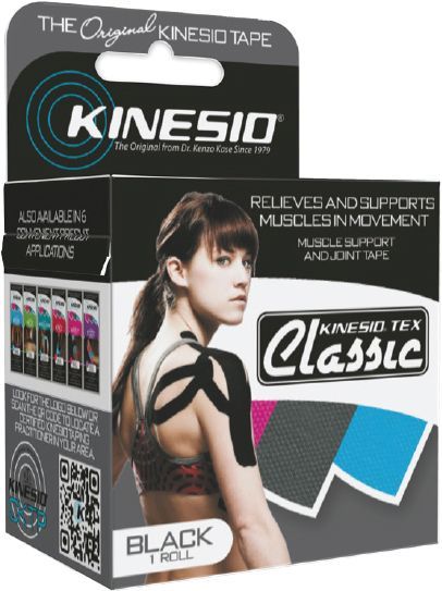 Kinesio Tex Classic 4 M Sort Latexfri – Sportstape hos ActiveNordic