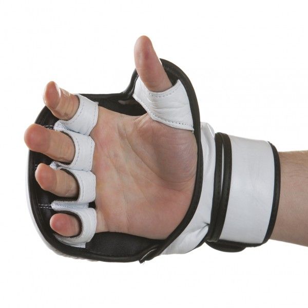 Nordic Fighter MMA Handsker Shooto Gloves Pro White Ægte Læder Medium – Kampsport, billede 4 hos ActiveNordic