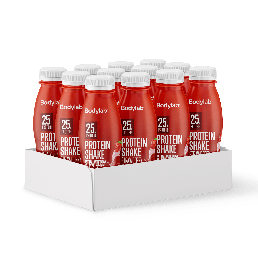 BodyLab Protein Shake - Strawberry Milkshake (12x330 ml) – Protein & shakes hos ActiveNordic
