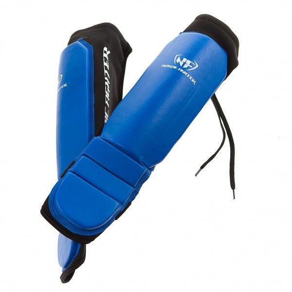 Nordic Fighter Grappling Shin Guards Instep Benskinne Ægte Læder Blå X-large – Kampsport hos ActiveNordic