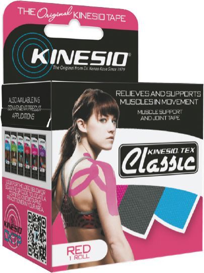 Kinesio Tex Classic 4 M Rød Latexfri – Sportstape hos ActiveNordic