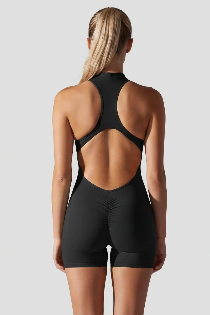 Sophia Sports Jumpsuit Kort - Sort – billede 2