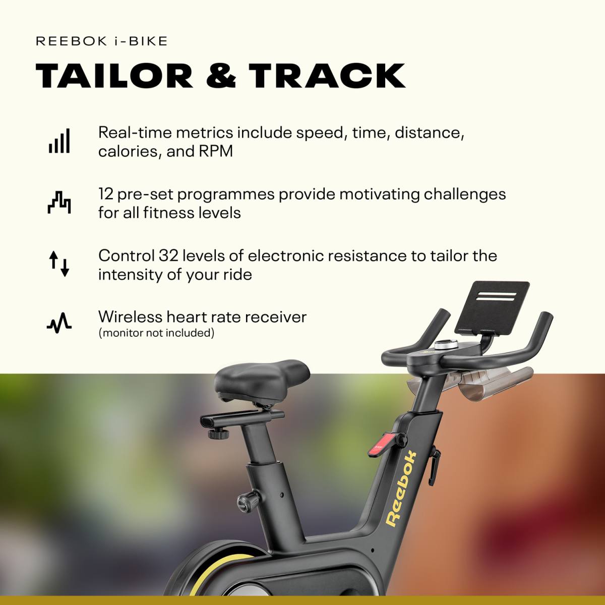 Reebok i-Bike Spinningcykel – Zwift & Kinomap Bike – billede 17