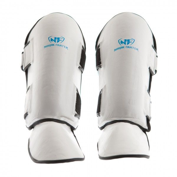 Nordic Fighter Shin Guards Instep Type 2 Benskinne Læder Hvid Medium – Kampsport hos ActiveNordic