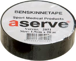 Aserve Benskinne Sportstape Sort – Bandage hos ActiveNordic