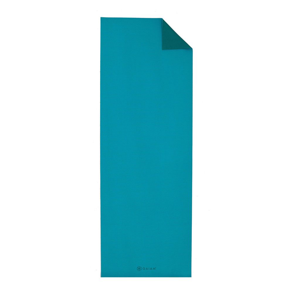 Gaiam Turquoise Sea 2 color Yogamåtte 3mm – Yogamåtter & Tilbehør hos ActiveNordic