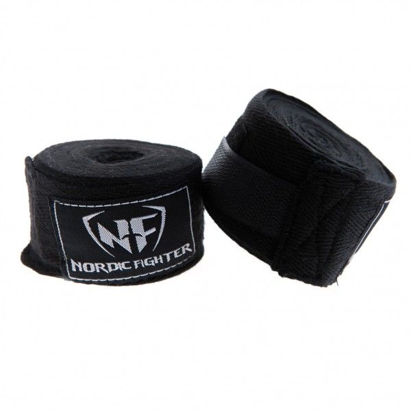 Nordic Fighter Cotton Hand Wraps Sort 4,5m – Kampsport hos ActiveNordic