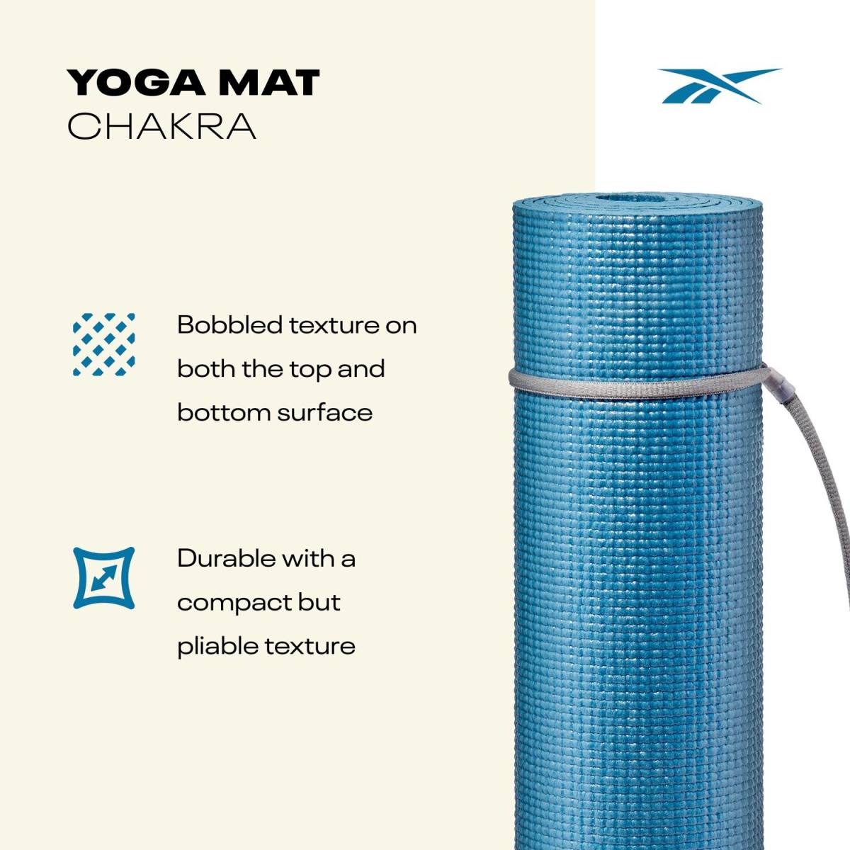 Reebok Yogamåtte - 4mm - Chakra – Yogamåtter & Tilbehør, billede 3 hos ActiveNordic