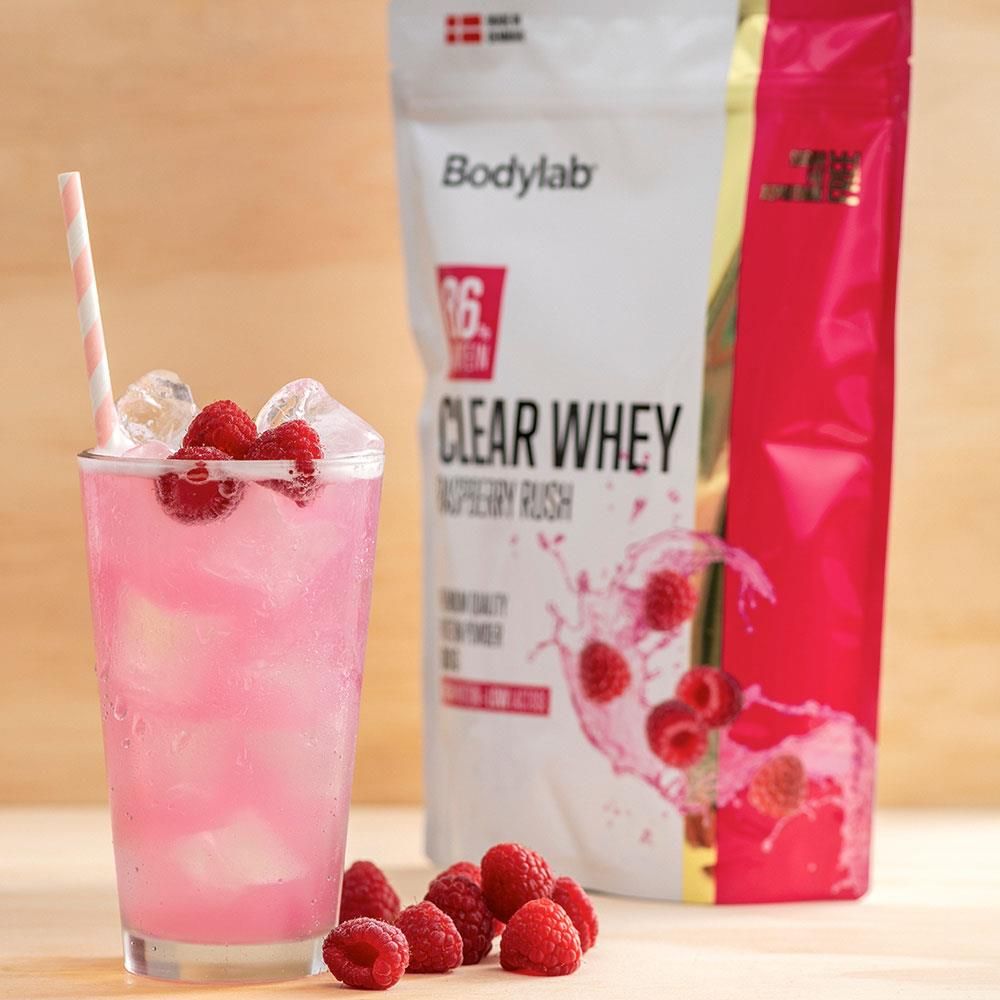 BodyLab Clear Whey Rasberry Rush Proteinpulver (500g) – Protein & shakes, billede 2 hos ActiveNordic