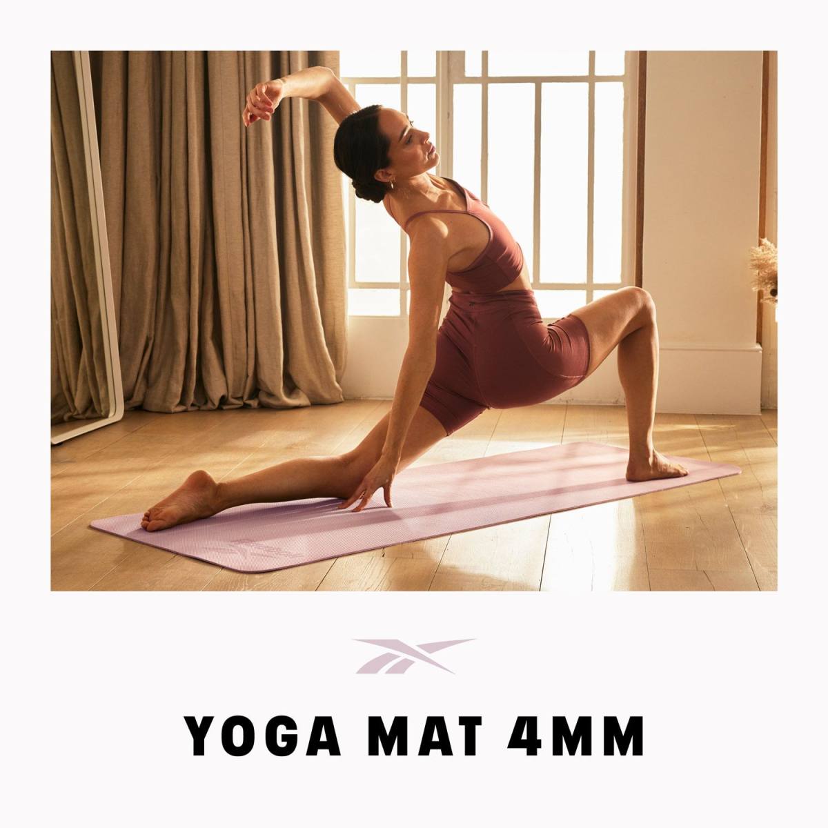 Reebok Yogamåtte - 4mm - Ashen Lilac – Yogamåtter & Tilbehør, billede 2 hos ActiveNordic